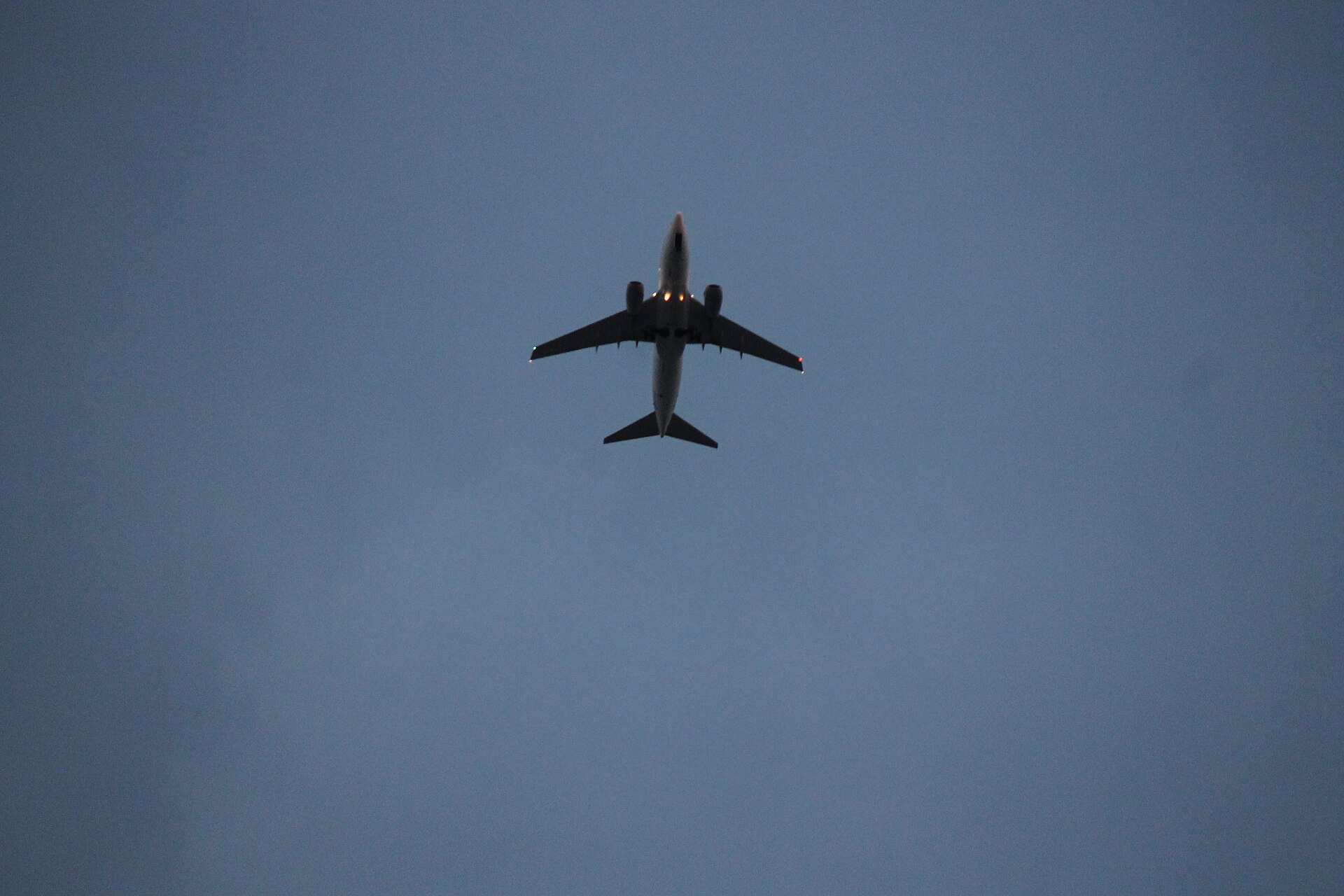 Passenger aircraft in flight